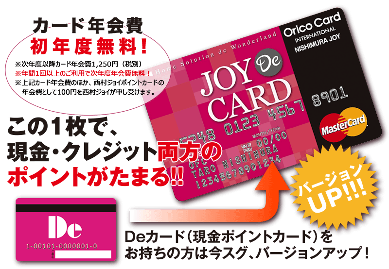 西村ジョイjoy De Card入会キャンペーン